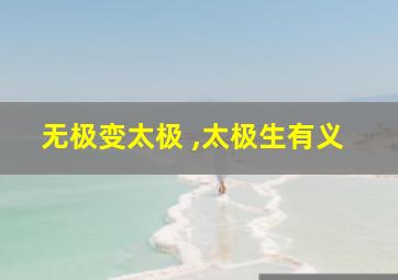 无极变太极 ,太极生有义